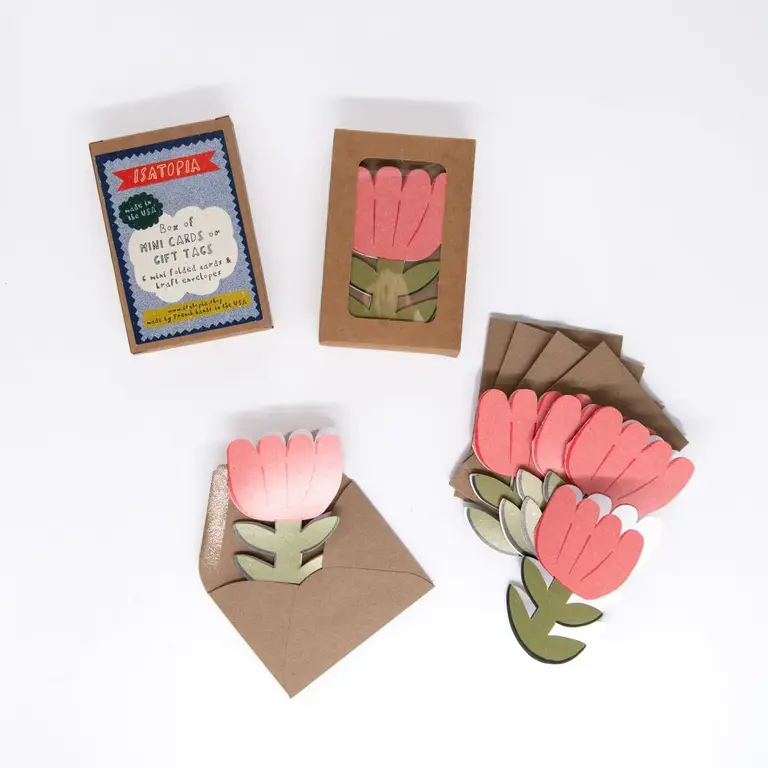 Isatopia Isatopia Box of 6 Mini Cards Blooming Flower