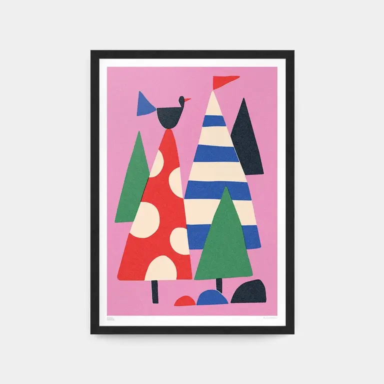 Evermade Evermade Trees And Mountains Art Print A4 Unframed