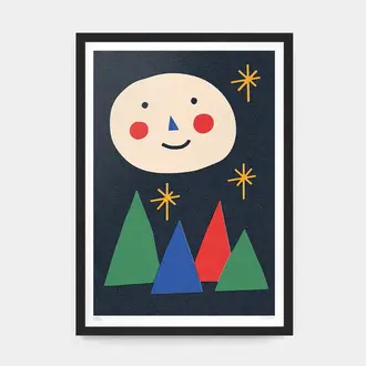 Evermade Evermade Happy Moon Art Print A4 Unframed