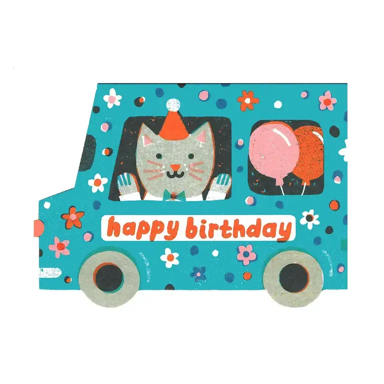 Printed Peanut Printed Peanut Birthday Van Diecut Card