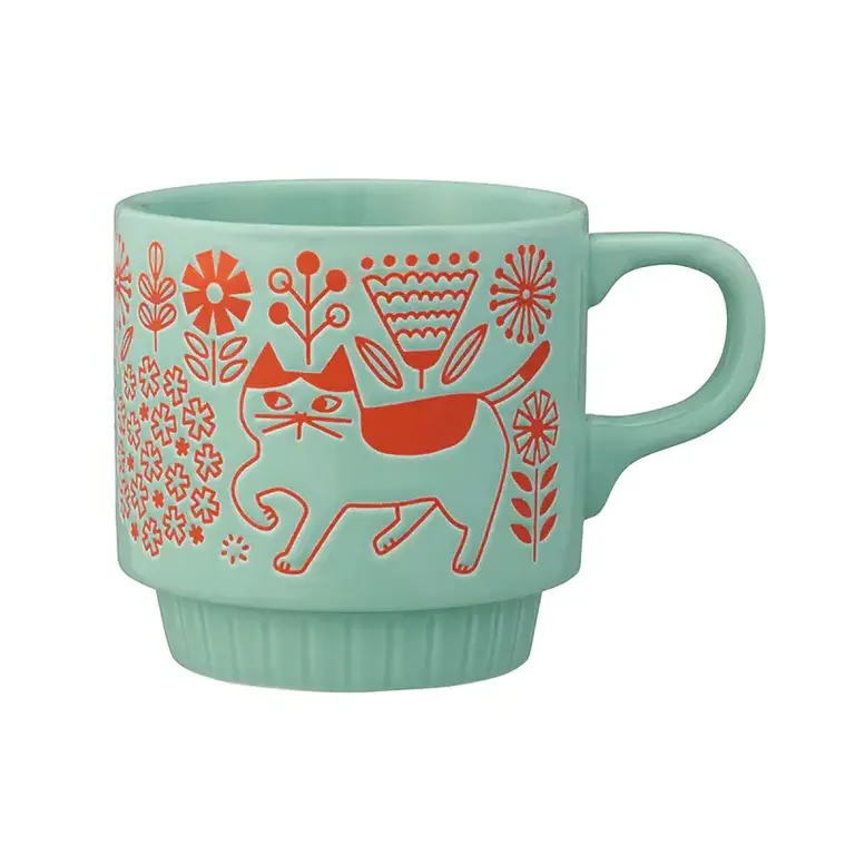 Fika Japan Fika Flower Garden Cat Stackable Mug 300ml