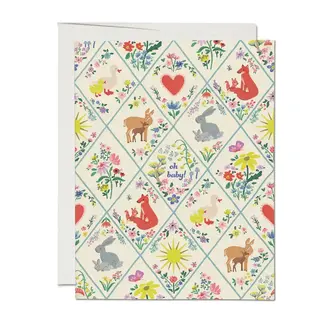 Red Cap Cards Red Cap Woodland Critters Baby Card