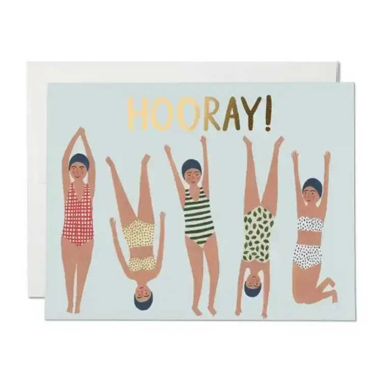 Red Cap Cards Red Cap - Swimmers Hooray Card