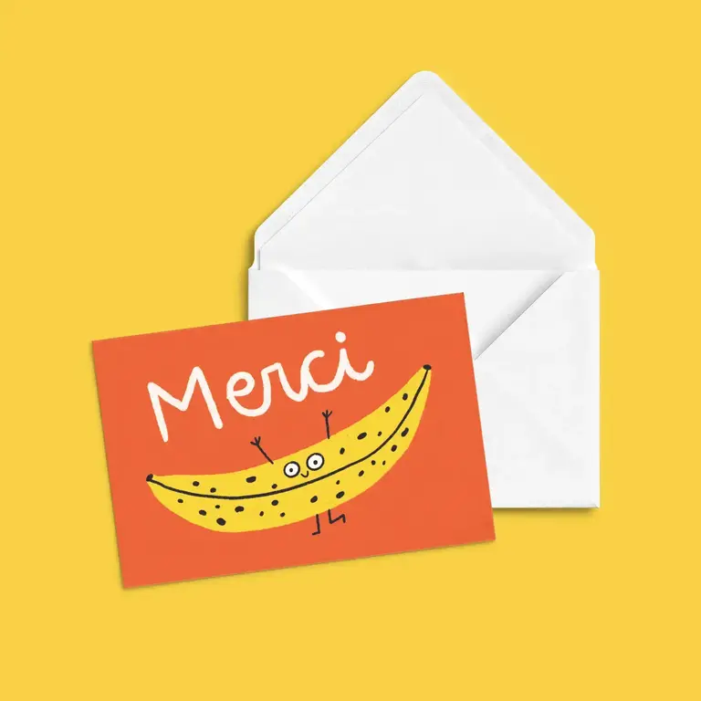 AJD AJD Merci Banane Card (Assorted Colours)