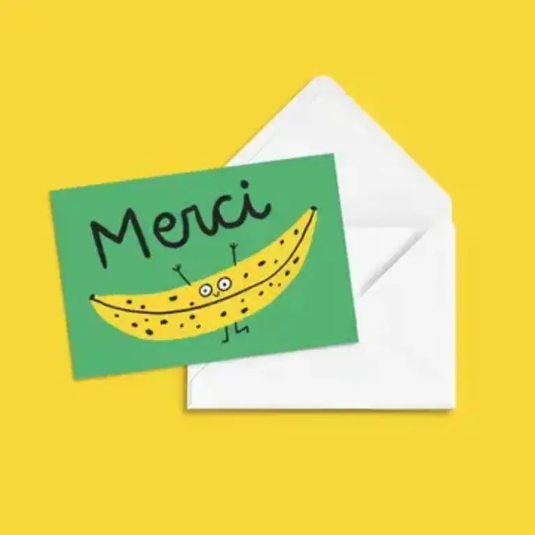 AJD AJD Merci Banane Card (Assorted Colours)