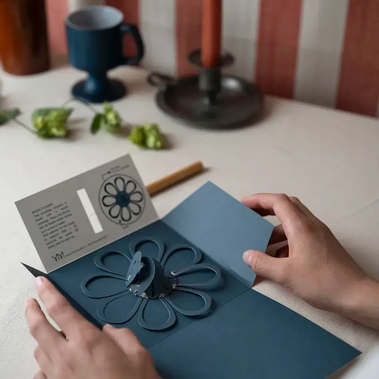 Jurianne Matter Jurianne Matter Paper Magic Flower Card - Antique Blue