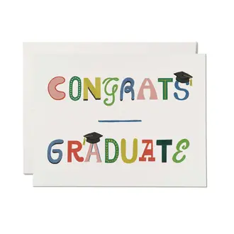 Red Cap Cards Red Cap Congrats Grad Typography Card