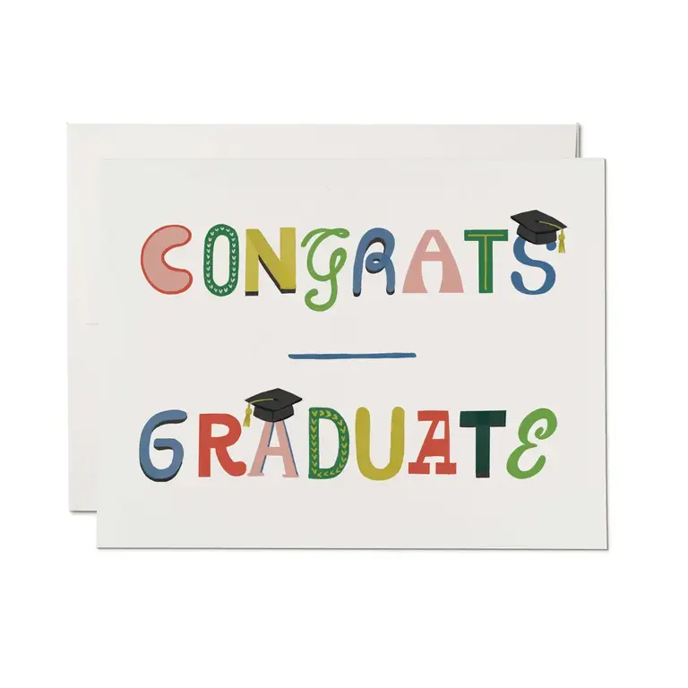 Red Cap Cards Red Cap Congrats Grad Typography Card