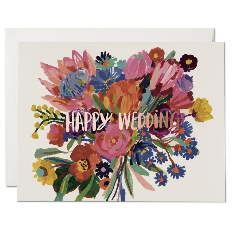 Red Cap Cards Red Cap - Happy Wedding Flowers Card