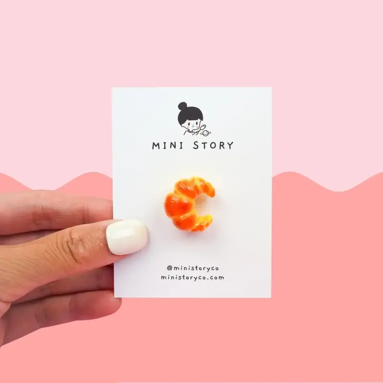 Mini Story Co Mini Story Handmade Brooch Croissant