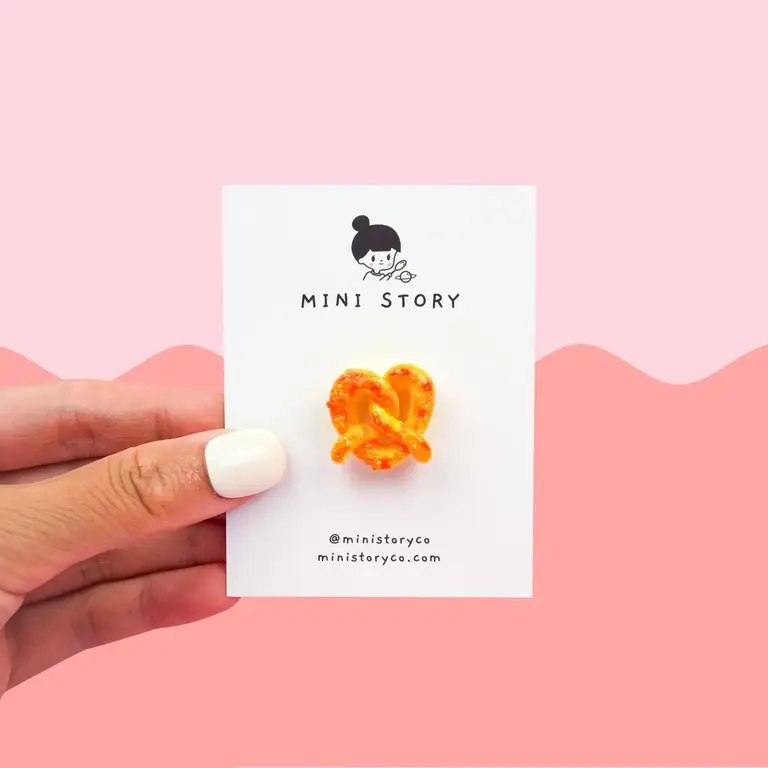Mini Story Co Mini Story Handmade Brooch Pretzel