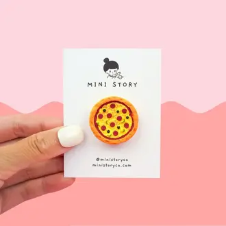 Mini Story Co Mini Story Handmade Brooch Pepperoni Pizza