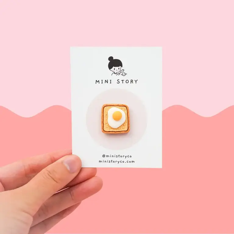 Mini Story Co Mini Story Handmade Brooch Egg on Toast