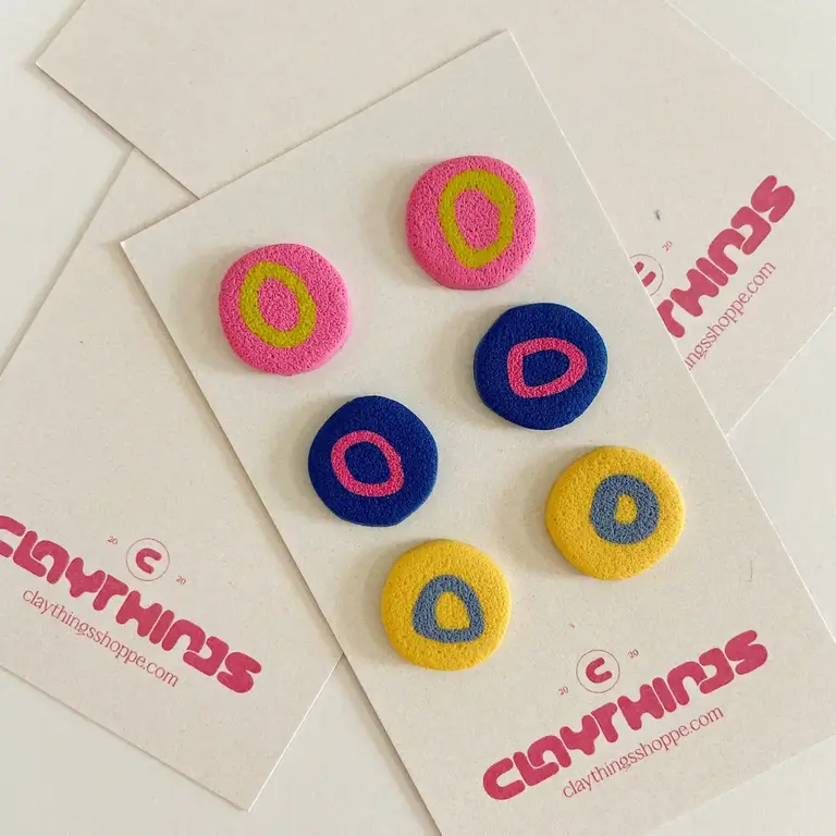 Clay Things Clay Things Colourful Circle Stud Pack