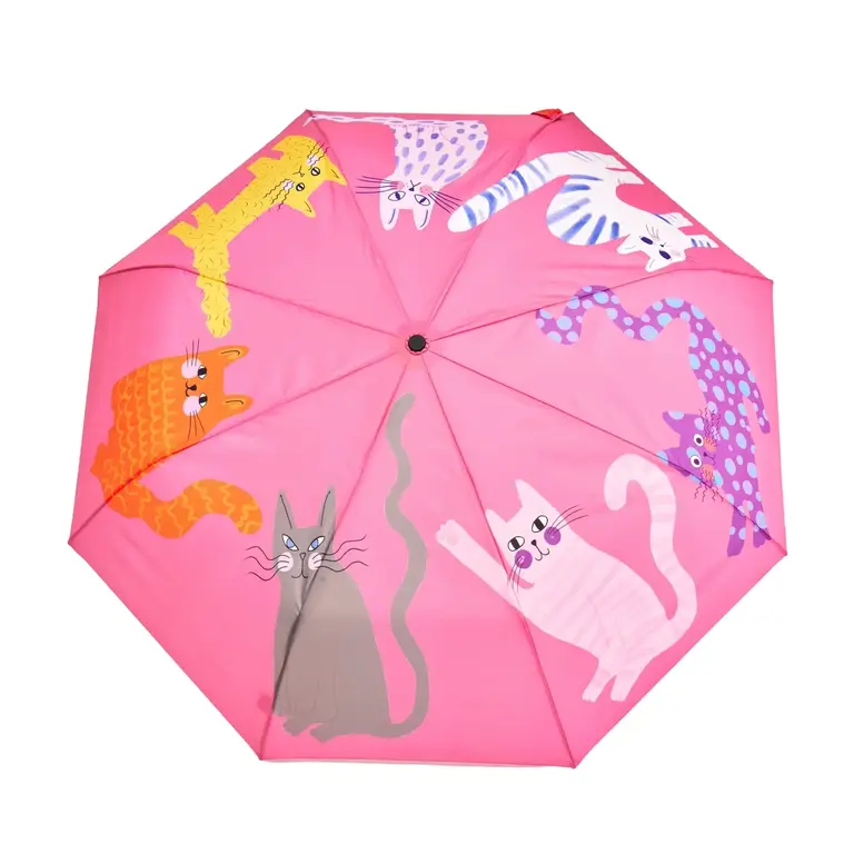 Duckhead UK Duckhead UK Compact Umbrella - Arty Cats Fuchsia