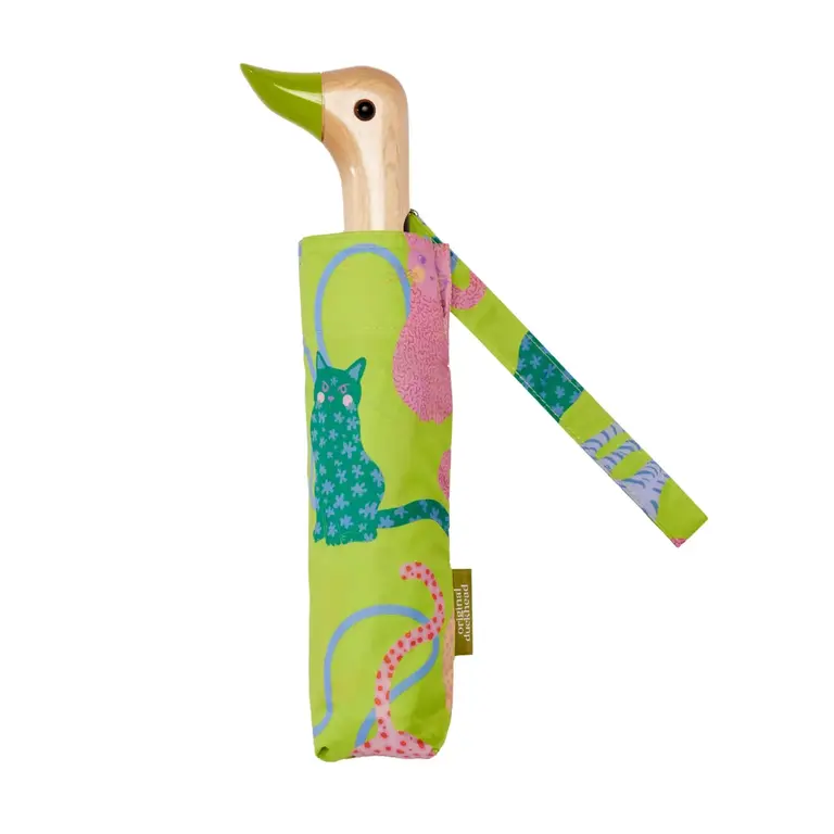 Duckhead UK Duckhead UK Compact Umbrella - Arty Cats Lime
