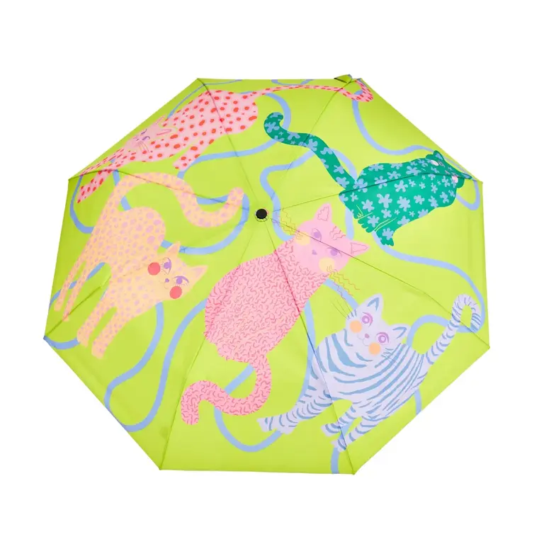Duckhead UK Duckhead UK Compact Umbrella - Arty Cats Lime