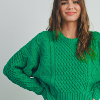 Buttermelon Buttermelon Cable Knit Sweater Green