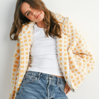 Buttermelon Buttermelon Fuzzy Sherpa Jacket Yellow