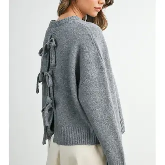 Buttermelon Buttermelon Tie Back Sweater Grey