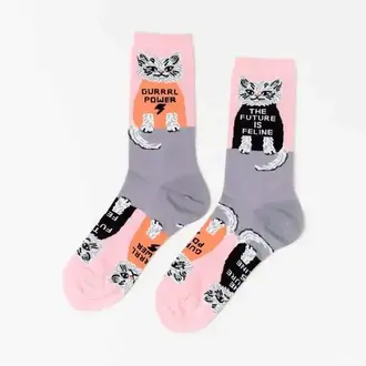 Yellow Owl Yellow Owl Future Is Feline Socks - Women
