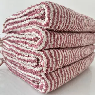 Yurtlus Yurtlus - Organic Turkish Bath Towel - Old Rose Stripes