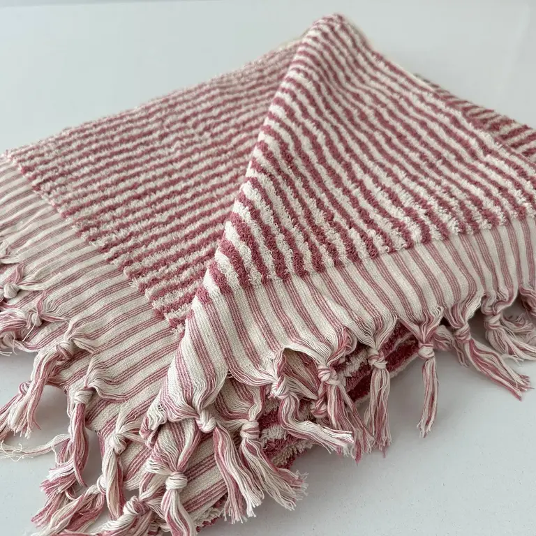 Yurtlus Yurtlus - Organic Turkish Bath Towel - Old Rose Stripes