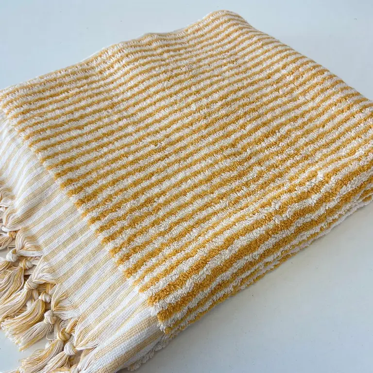 Yurtlus Yurtlus - Organic Turkish Bath Towel - Yellow Stripes