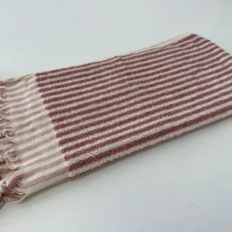 Yurtlus Yurtlus Organic Turkish Hand Towel - Old Rose Stripes