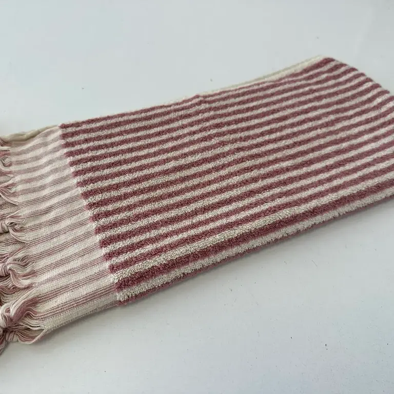 Yurtlus Yurtlus Organic Turkish Hand Towel - Old Rose Stripes