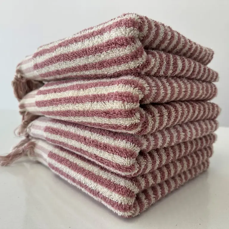 Yurtlus Yurtlus Organic Turkish Hand Towel - Old Rose Stripes