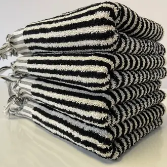 Yurtlus Yurtlus Organic Turkish Hand Towel - Black Stripes
