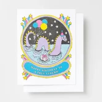 Yellow Owl Yellow Owl Birthday Legend Risograph Card