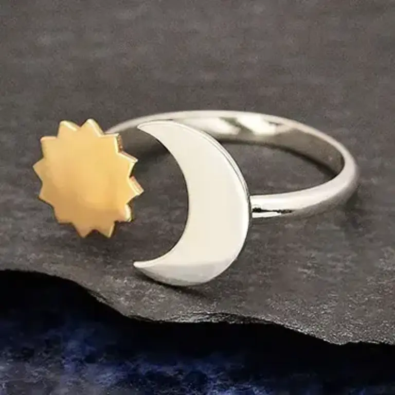 Nina Designs ND Sun and Moon Mixed Metal Ring O/S
