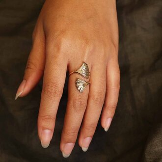 Nina Designs ND Ginkgo Leaf Ring Bronze O/S