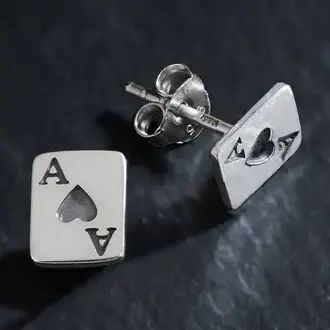 Nina Designs ND Ace of Hearts Earrings Sterling Silver