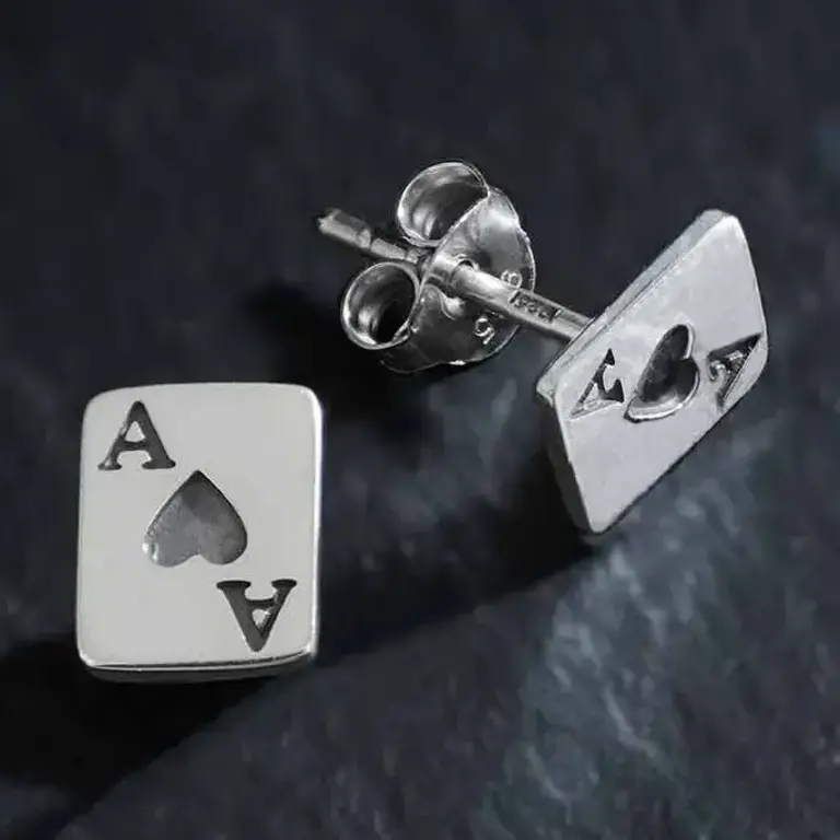 Nina Designs ND Ace of Hearts Earrings Sterling Silver