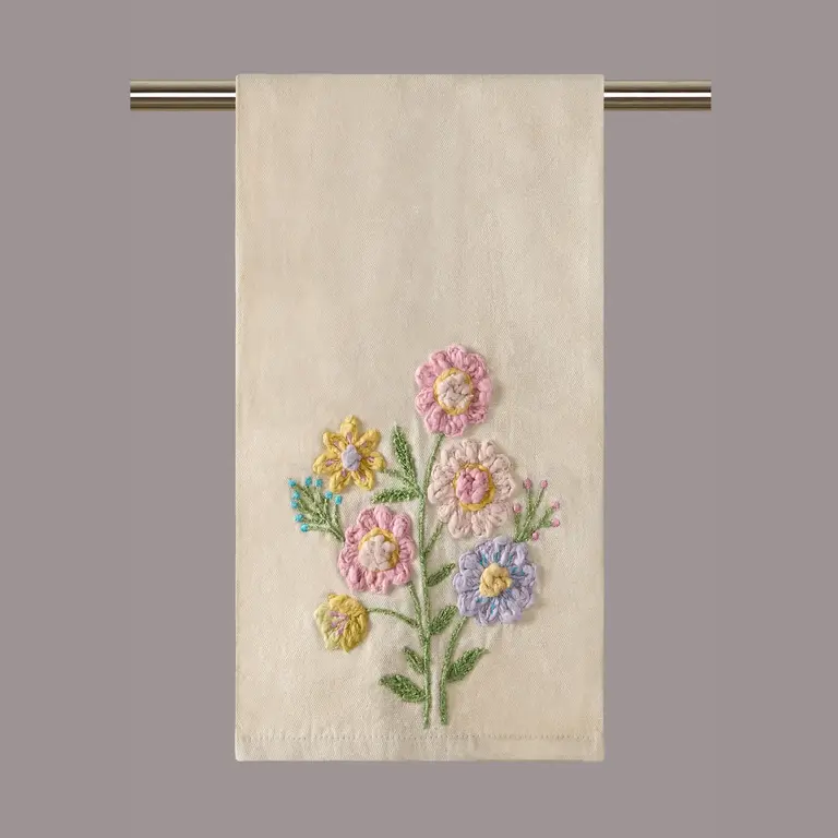 PK Handcraft Embroidered Cotton Kitchen Towel Spring Floral