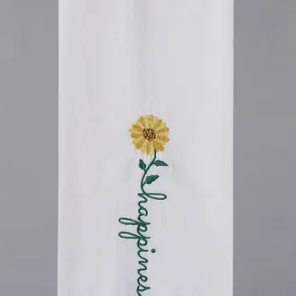 PK Handcraft Embroidered Cotton Kitchen Towel - Happiness
