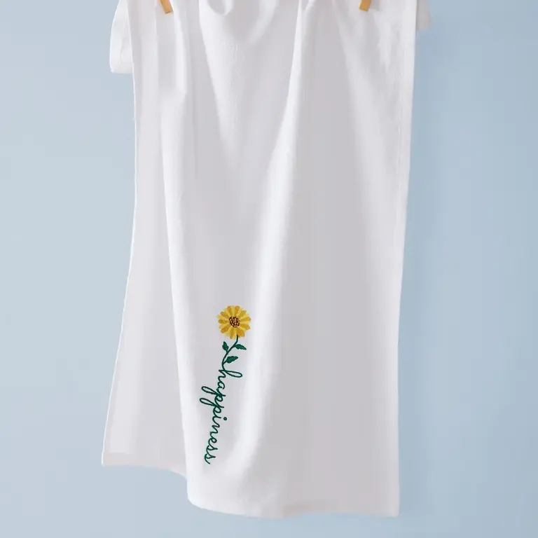 PK Handcraft Embroidered Cotton Kitchen Towel - Happiness