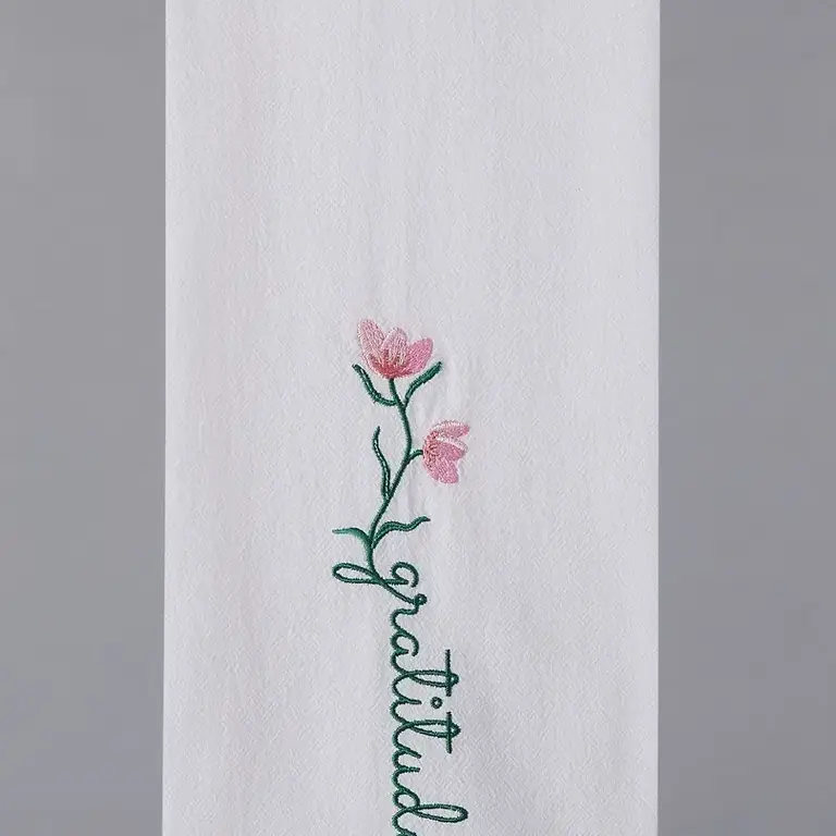 PK Handcraft Embroidered Cotton Kitchen Towel - Gratitude