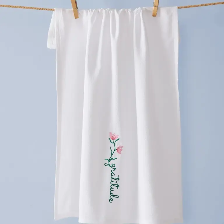 PK Handcraft Embroidered Cotton Kitchen Towel - Gratitude