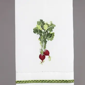 PK Handcraft Embroidered Ramie/Cotton Guest Towel Radishes