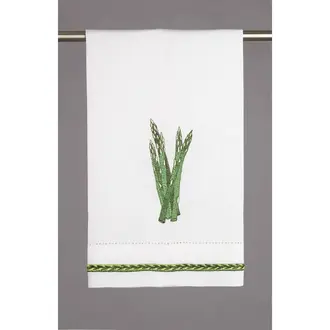 PK Handcraft Embroidered Ramie/Cotton Guest Towel Asparagus