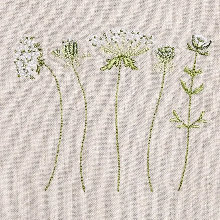 PK Handcraft Linen Blend Embroidered Guest Towel White Floral