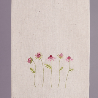PK Handcraft Linen Blend Embroidered Guest Towel Pink Floral