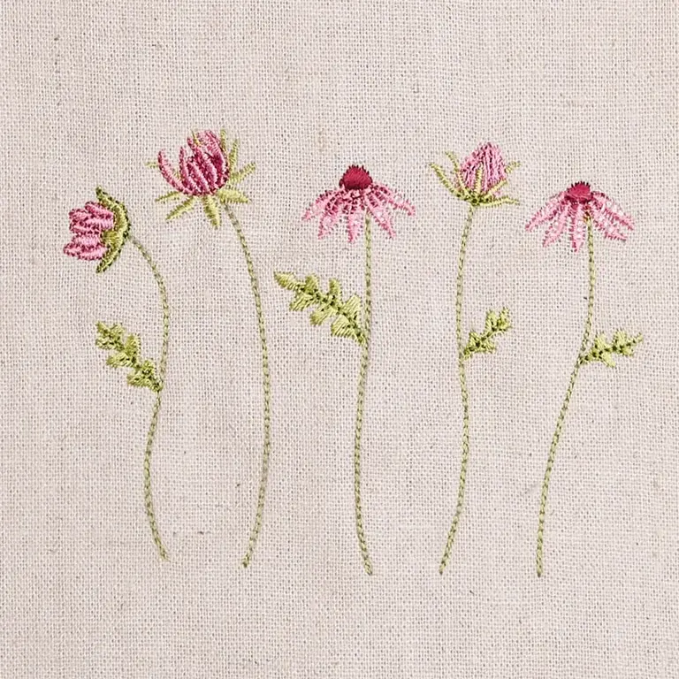 PK Handcraft Linen Blend Embroidered Guest Towel Pink Floral