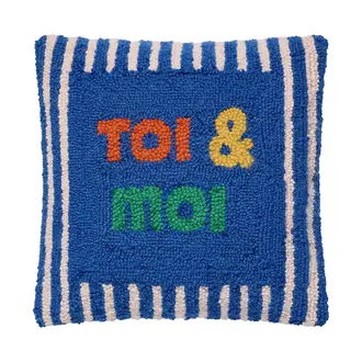 PK Handcraft Tufted Wool Toi & Moi Pillow 14" (w. Insert)