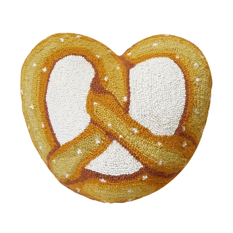 PK Handcraft Tufted Wool Pretzel Pillow 16"