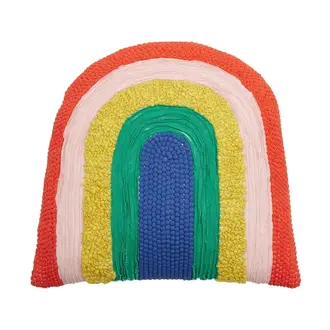 PK Handcraft Tufted Wool Shaped Rainbow Pillow 16"